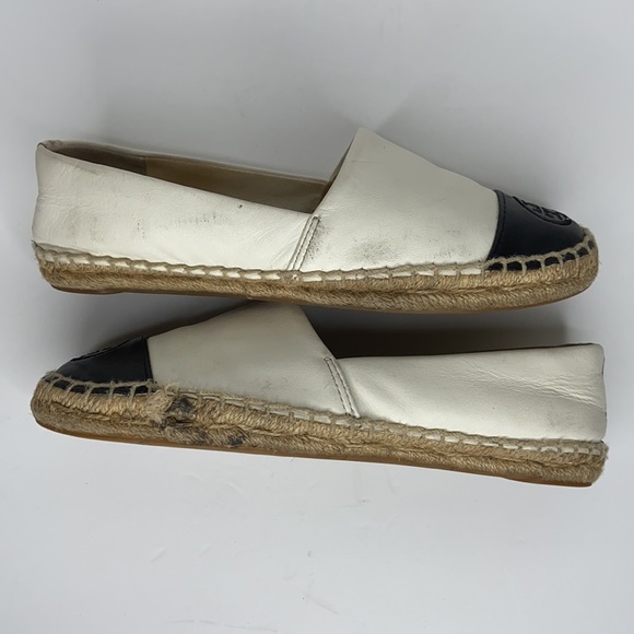Tory Burch Flat Leather Logo Espadrilles Shoes Women’s Size 6 - Picture 14 of 16